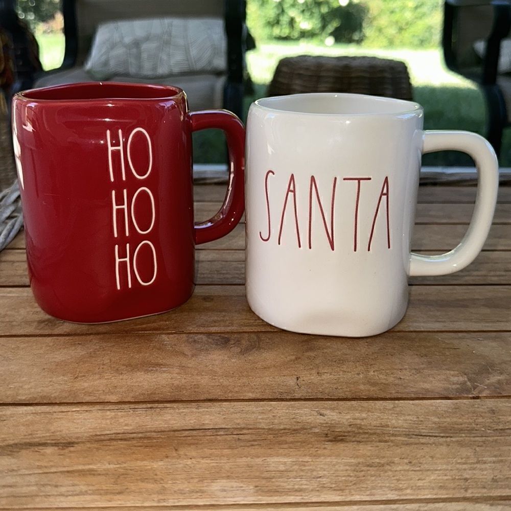 Rae Dunn Hoho, Santa Mugs Bundle (2)